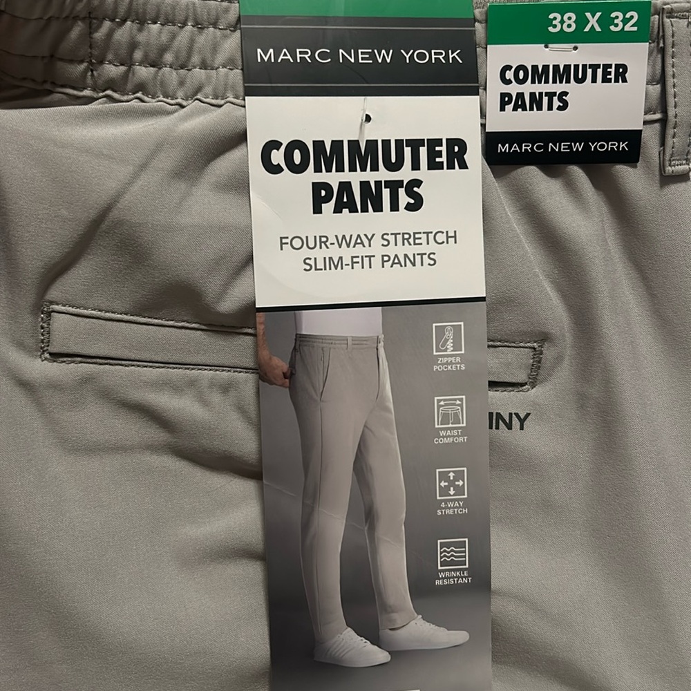 Marc New York commuter Pants slim fit size 38x32 NWT - Picture 1 of 4